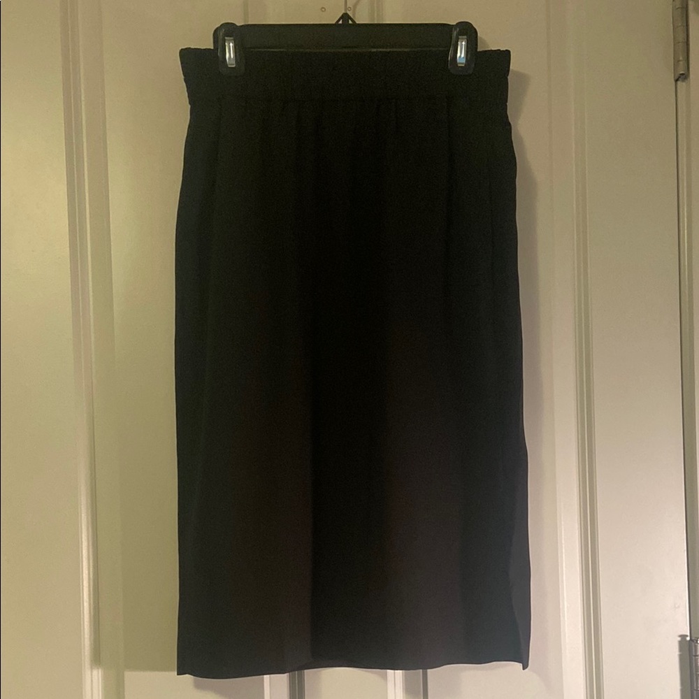 J. Crew Factory Black Pleated Pencil Skirt